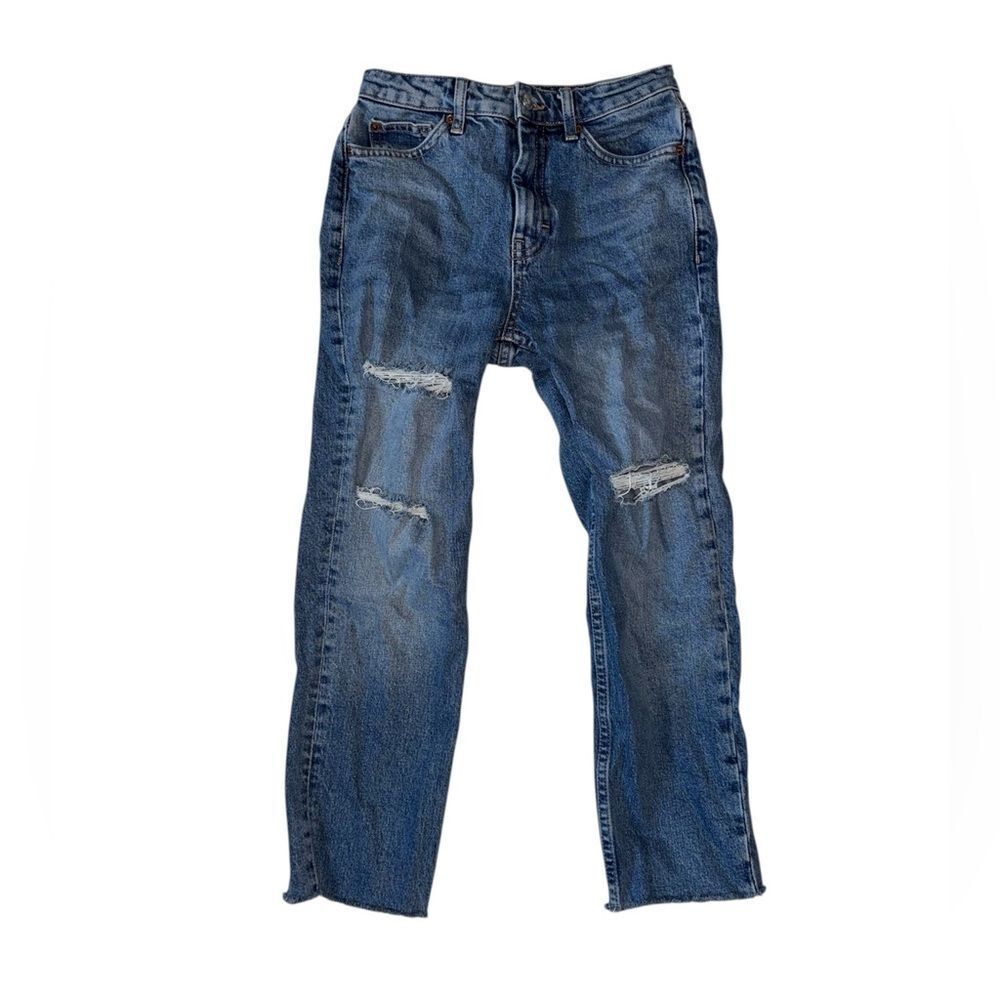 Topshop Distressed Straight Jeans Size 26